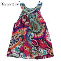 Kids Little Girls Dresses Toddler Printed Flower Baby Girl Sleeveless Party Tutu Summer Mini Dress 3 To 7 Years Dresses