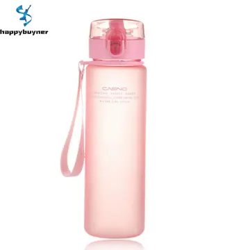 1pc 400ml Plastic Shaker Bottle, Daily Pink Portable Anti-slip