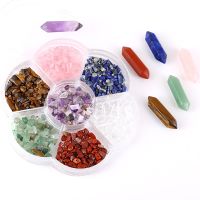 7 Chakala Natural Crystal Crushed Stone Hexagonal Column Set Bullet Hexagonal Column Reiki Healing Yoga Stone Plum Blossom Box