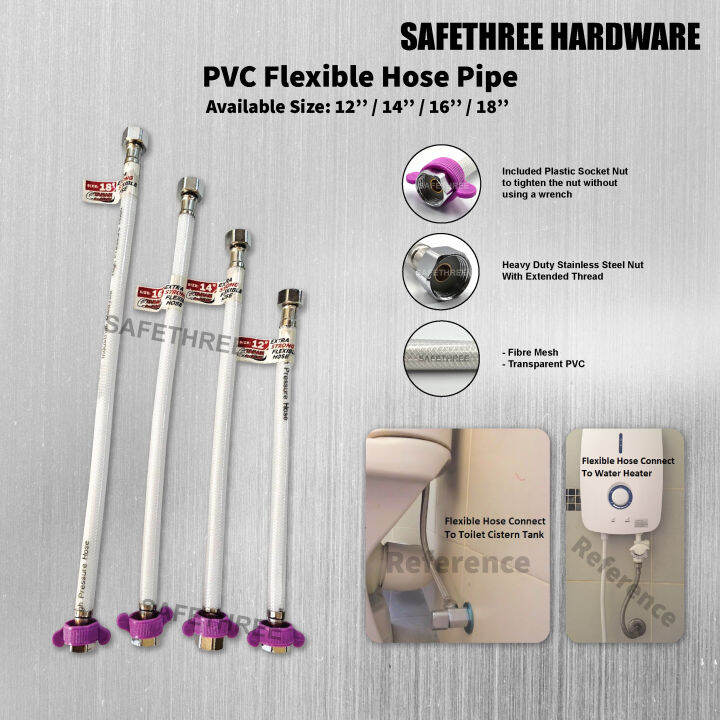 12'' 14'' 16'' 18'' PVC Flexible Connection Hose Pipe For Toilet