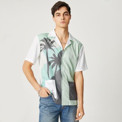 เสื้อฮาวายสำหรับผู้ชาย,เสื้อเชิ๊ตพิมพ์ลายปกแขนสั้นเสื้อลำลองแนวสตรีทแวร์ฤดูร้อน2023กระเป๋าแฟชั่น S-5XL วันหยุด