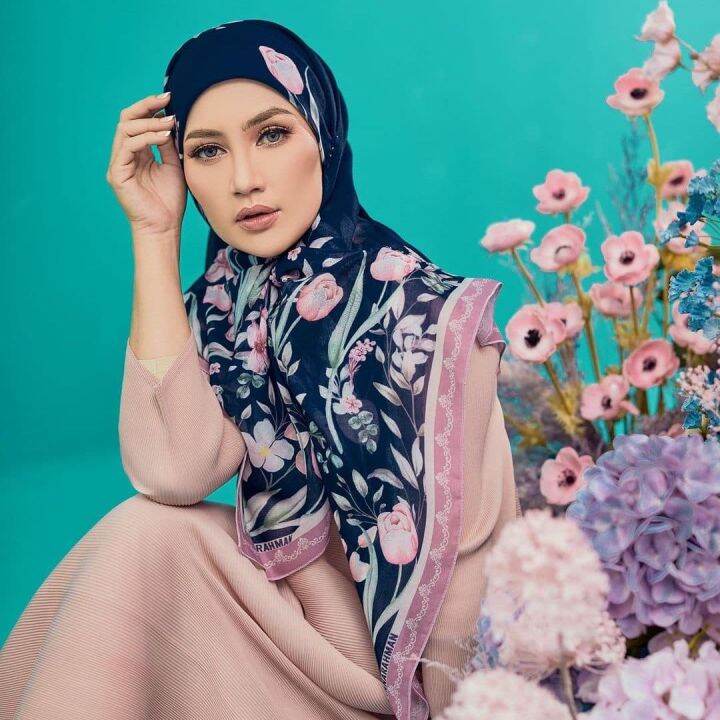 ⭐ LEEYANARAHMAN Scarves Koleksi Rosalinda Floral Bawal Bercorak Premium ...