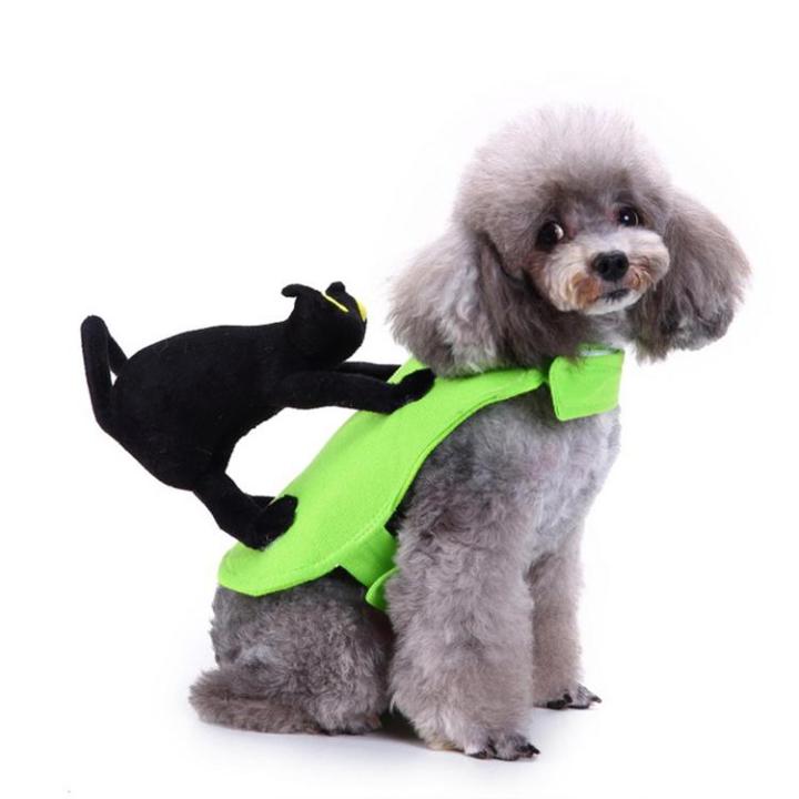 pet-cosplay-costume-halloween-dog-rider-costume-with-simulation-cat-funny-pet-outfit-dress-up-for-puppy-small-medium-dogs-exceptional