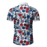 Hawaiian Trendy Summer Floral Print Button Down Short-sleeved Casual Shirt for Men