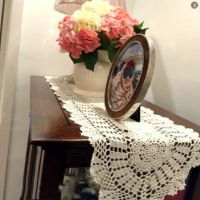 hand-made cotton thread crocheted tablecloth hollow woven table runner decoration hotel restaurant retro style decoration