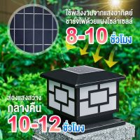 IWCโคมไฟหัวเสา โซล่าเซลล์  (2 Color in 1) สวิตซ์ ปรับแสงได้ 2 แสงในโคมเดียว  IWC-SOLAR-LAWN-LIGHT-250W-WH+WW