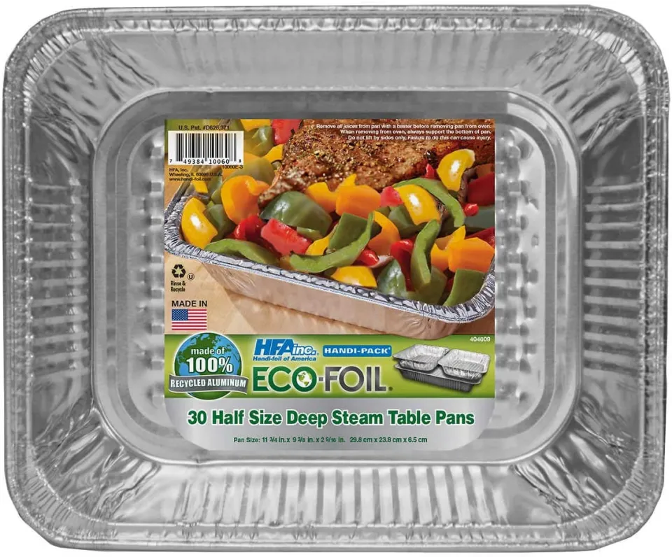 Aluminum Pans 9x13 Disposable Foil (30 Pack) - Half Size Steam Table Deep  Pans - Tin Pans Great for Cooking, Heating, Storing, Prepping Food