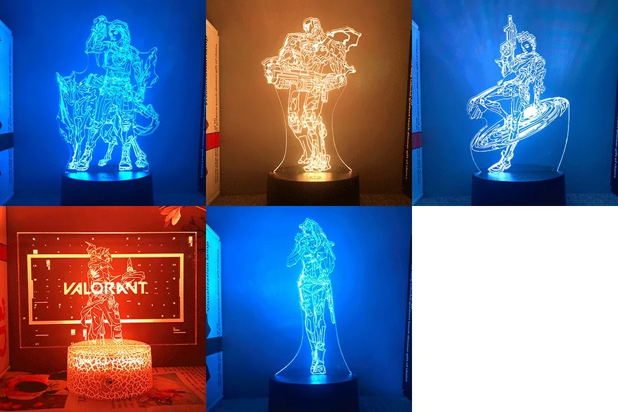 SUPIA Valorant 3D Crystal Figure - Agent Jett - RGBW 16 Colorful LED  Lighting Stand with Laser Engraved Crystal Figure. Valorant Gift, Gaming