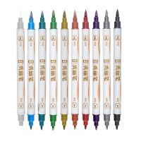 hot！【DT】 10 Colors/Set Metallic Pens Markers for Paper Calligraphy Painting