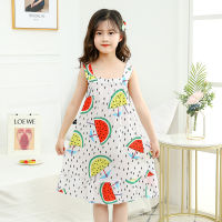 2021 Summer Baby Girls Sleepwear Nightdress Teens Cotton Nightgowns for Kids Childrens Pajamas Homewear Clothes Toddler Dresses