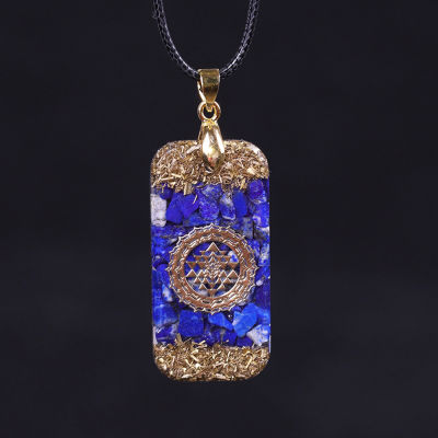 Natural Lapis Lazuli Reiki Energy Necklace orgonite pendant Drop shipping