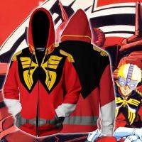 GUNDAM Zipper Hoodie เสื้อแจ็คเก็ตพิมพ์ดิจิตอลเสื้อกันหนาวแฟชั่น Unisex Outerwear