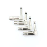 HVJ-4pcs 1/4 Inch 6.35mm  L-shape Jack Right Angle Male Mono Plug Connector For Guitar Audio