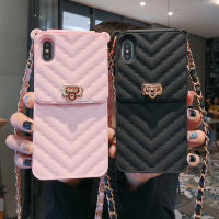 เคสโทรศัพท์กระเป๋าสตางค์หรูสำหรับ iPhone 12 Mini 11 Pro XR XS Max 6 7 8 Plus ฝาครอบสายซิลิโคนกระเป๋าใส่บัตรพร้อมสายคล้อง