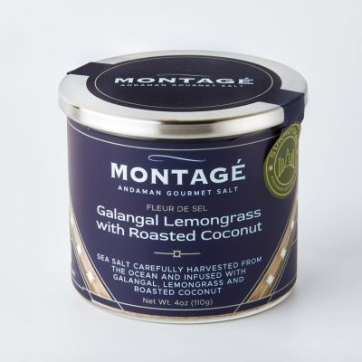MONTAGE FLEUR DE SEL Galangal Lemongrass with Roasted Coconut เกลือรสกาแลงกัลเลมอนกลาสวิทโรสเต็ดโคโคนัท (110 g)