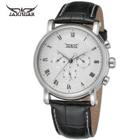 hot style watch Roman numeral automatic mechanical eyes six needle black leather