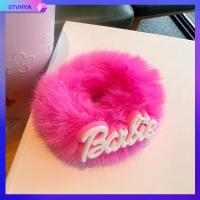 BTVHYA สีทึบทึบ ตุ๊กตาบาร์บี้ scrunchie แฟชั่นสำหรับผู้หญิง ตุ๊กตาผ้าพลัฌ เชือกรัดผม ที่มัดผม หางม้าหางม้า ยางรัดผม สำหรับผู้หญิง