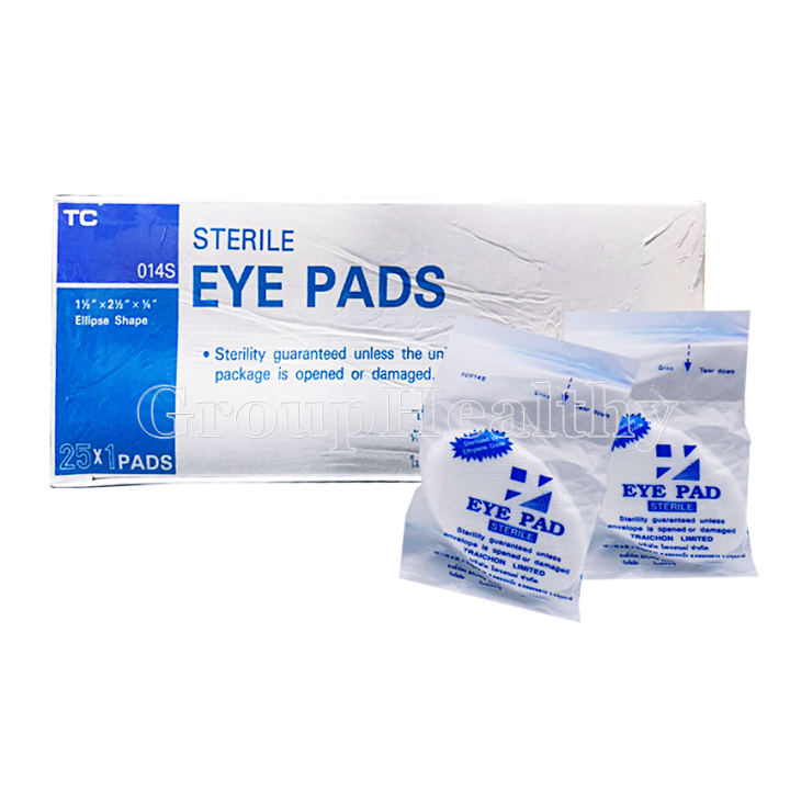 Eye pad Gauze sterile ผ้าก๊อสปิดตา ผ้าปิดตา ปลอดเชื้อ 25 ชิ้น 1 กล่อง