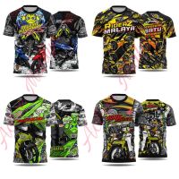 เสื้อยืดแขนสั้นลายใหม่ (JERSI LELAKI / WANITA LENGAN PENDEK) / JERSI MOTOR RXZ YAMAHA 2023