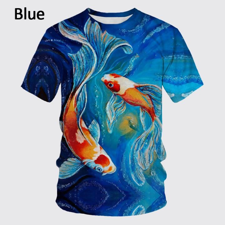 summer-new-fishing-enthusiasts-t-shirt-3d-printed-fish-pattern-tshirt-ferocious-fish-short-sleeved-carp-round-neck-the-big-size-t-shirt