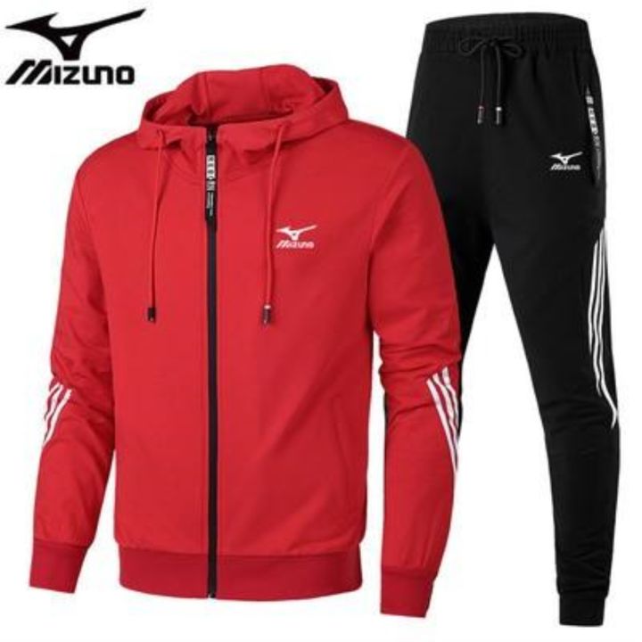 และmizuno-เสื้อโค้ตออกกำลังกายวิ่งออกกำลังกายสำหรับผู้ชายช่วงฤดูใบไม้ผลิและฤดูใบไม้ร่วงเหมาะกับหมวกขนแกะการเคลื่อนไหวรหัสใหญ่ผ้ากำมะหยี่คอตตอน