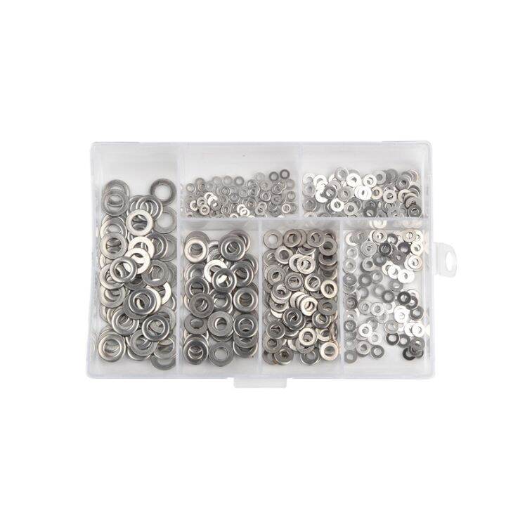 500-buah-mulit-size-m1-6-m2-m2-5-m3-m4-m5-304-stainless-steel-flat-washer-plain-washer-gasket-bermacam-macam-kit