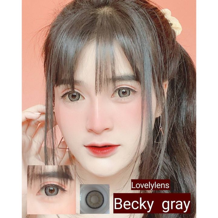 ขายดีที่1-มีค่าสายตา-lovelylens-becky-gray-brown-บิ๊กอาย-สุดปัง-คอนแทคเลนส์-รายเดือน-มีอย-แถมตลับฟรี-เลนส์นิ่ม