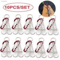 ✵❉► 10pcs Spiral Shaped Spring Octopus Deck Peg with Carabiner Hook Windstopper Rope Buckle Tent Hooks Board Pegs For Camping Hiking