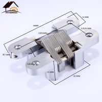 Myhomera Stainless Steel Hidden Hinges 20kg 16*70mm Built-in Concealed Cross Heavy-loading Folding Door Hinge Furniture Hardware Door Hardware Locks