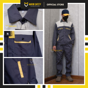 Quần áo bảo hộ lao động thương hiệu AGOTA QA04 vải kaki 3 1 phối màu dày