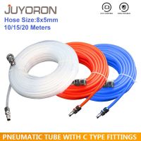 10/15/20M 8x5mm Pneumatic Hose With Connector Compressor Air Hose Tube Pipe 8mm 5mm Air Compressor Accessories High Flexible Hand Tool Parts Accessori