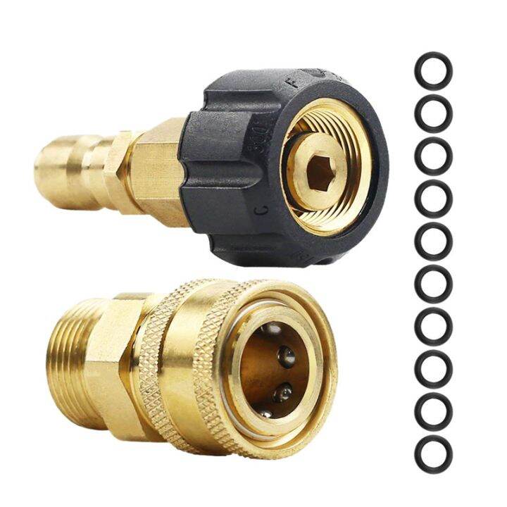 อะไหล่เครื่องฉีดน้ำ Pressure Washer Adapter Set Quick Connector M22 14mm Swivel To M22 Metric 3486