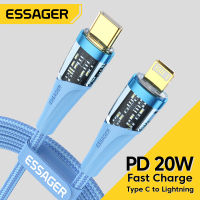 Essager USB C สายสำหรับ IPhone 11 12 13 Pro Max XS 20W สายชาร์จอย่างรวดเร็ว Type C เพื่อแสงวันที่ลวดสำหรับ iPad Macbook