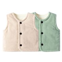 （Good baby store） Autumn Winter Children Corduroy Cotton Vest Boys Girls Foreign Flavor Warm Vest Baby Teens Indoor Outdoor Sleeveless Coat Vest