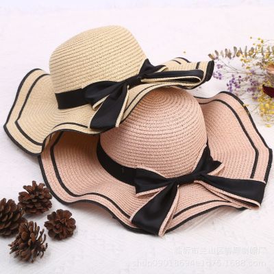 Flat Sun Hat Bow Visor Ladies Visor Womens Casual Sun Hat Flat Beach Hats Womens Visor Wide Brim Sun Hat