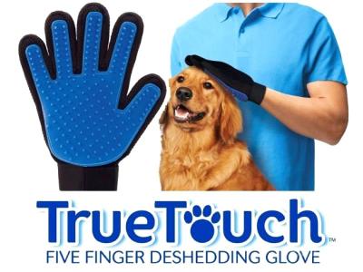 True Touch ถุงมือแปรงขนสุนัขและแมว หวีขนสุนัขและขนแมว ลดปัญหาขนร่วงกระจาย และไม่ทำให้สัตว์เลี้ยงรู้สึกเจ็บเมื่อแปรงขน