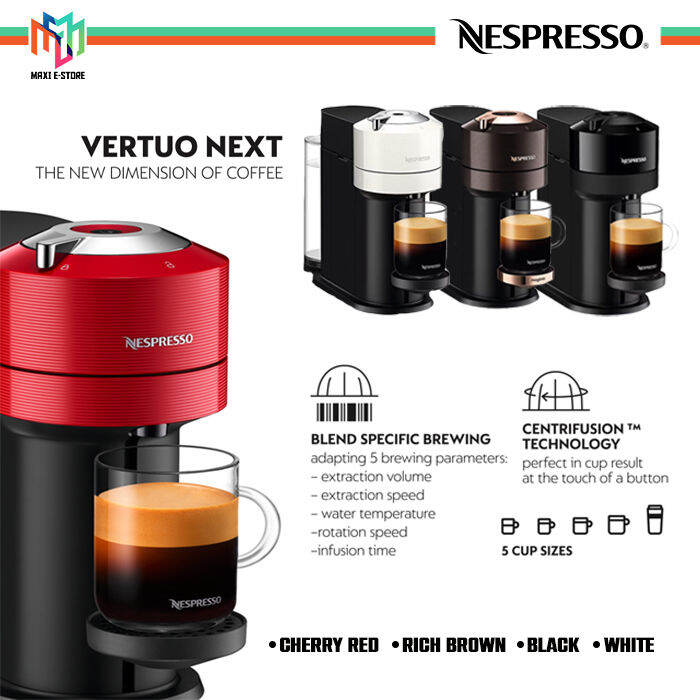 Nespresso Vertuo (GCV1-GB-RE-NE) Next Cherry Red / Rich Brown / Black ...