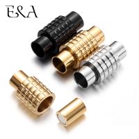 2pcs Stainless Steel Magnetic Clasps 6mm Hole Size for Leather Cord Magnet Lace Buckle Bracelet Jewelry DIY Making Accessories