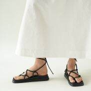 Rối+ Đen Sandals waa. - Dép Rối Cột Màu ĐEN