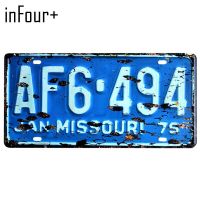 AF6-494 License Plate Metal Plate Car Number Tin Sign Bar Pub Cafe Home Decor Metal Sign Garage Painting Plaques Signs