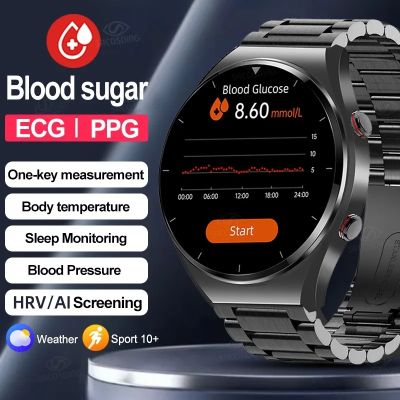 Healthy Blood Sugar Smart Watch Men ECG+PPG Precise Body Temperature Heart Rate Monitor Watches HRV Blood Pressure Smartwatch