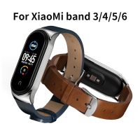 สายนาฬิกาข้อมือ สายหนังวัวแท้ แบบเปลี่ยน สําหรับ Xiaomi Mi Band 6 5 4 3