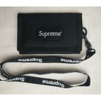 ◆ Supreme กระเป๋าสตางค์ ใบสั้น ผ้าแคนวาส พับได้ สําหรับนักเรียน