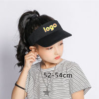 [hot]New Print Logo Kids Empty Top Hat Outdoor Children Adjustable Visor Uv Beach Tennis Caps for Girls Boys Sunscreen Baseball Cap 【hot】