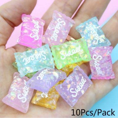 10Pcs/Pack Resin Sequin Sweet Candy Flatback Embellishments