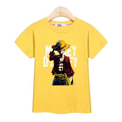 Boys t-shirt เสื้อยืดการ์ตูนสำหรับเด็ก ลูฟี่ Luffy shirt for kid short sleeve tops