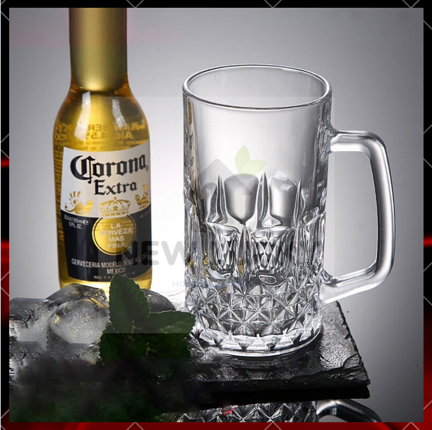 NEW LUCKY [1PC] 600ML High Quality Beer Mug Glass Transparent Cup With