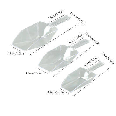 3Pcs Ice Shovel Plastic Bar Ice Cube Scoops Sweets Buffet Ice Cream Shovels Tool