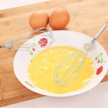 Flat Whisk Handheld Stainless Steel Wire Egg Whisk Small Whisk Whipper Flat  Spring Coil Whisk Egg Frother