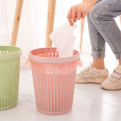 Creative Fresh Ktichen Rectangular Trash Can Bathroom Toilet Garbage Trash Bin Without Lid Compression Hollow Rubbish Organizer